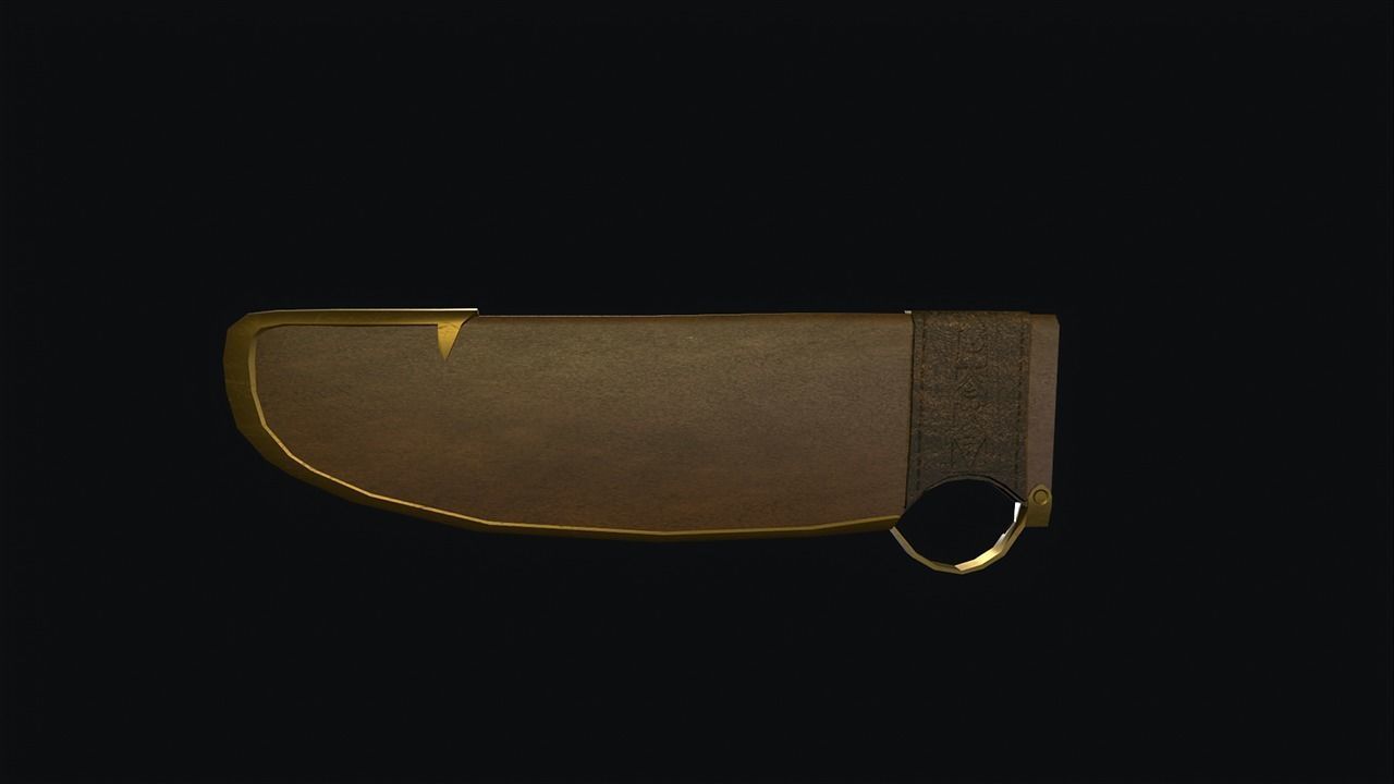 Engraved Knife  Low-poly 3D model_14