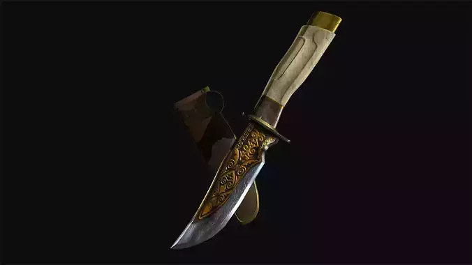Engraved Knife  Low-poly 3D model