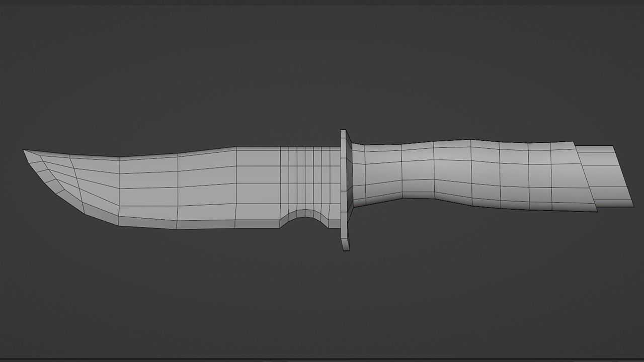 Engraved Knife  Low-poly 3D model_16