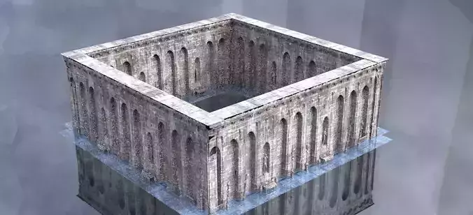 Mansion house Horror Hallway wall  3 3D