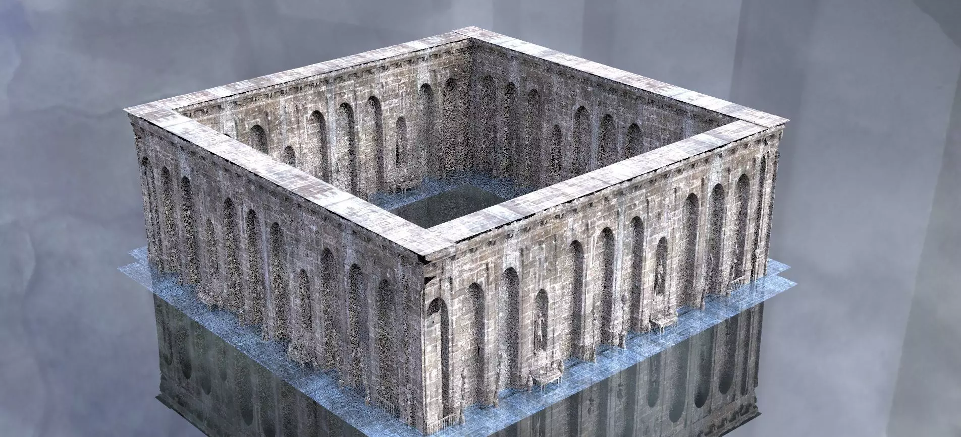 Mansion house Horror Hallway wall  3 3D 3D model_0