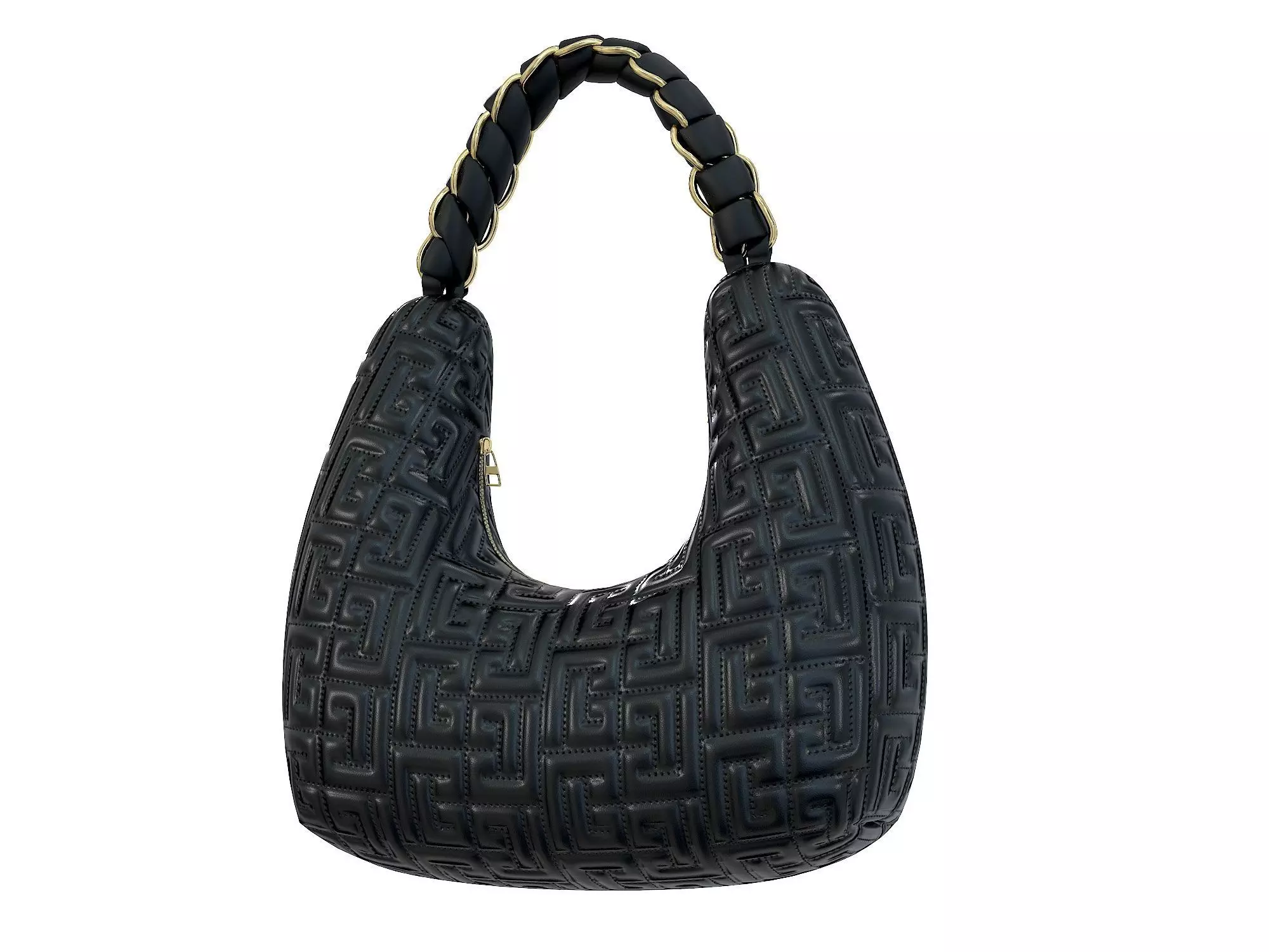 Balmain Pillow Bag Black Leather Low-poly 3D model