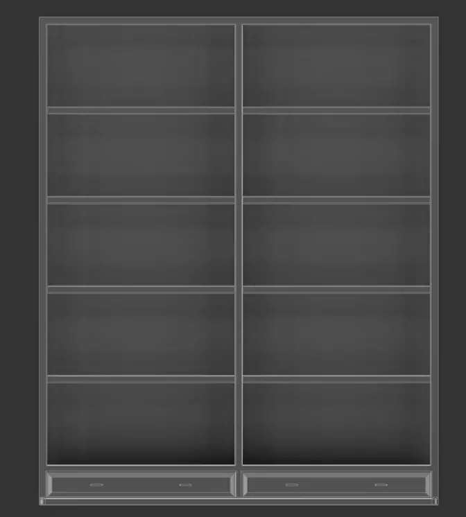 Empty Bookshelf 3D print model