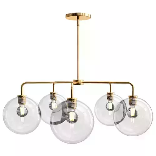Sculptural Glass 5-Light Globe Chandelier