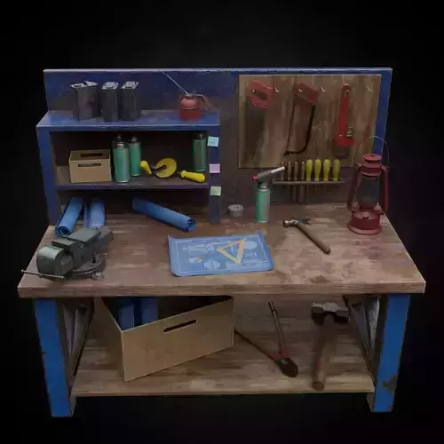 Gameready Workbench Low-poly 3D model