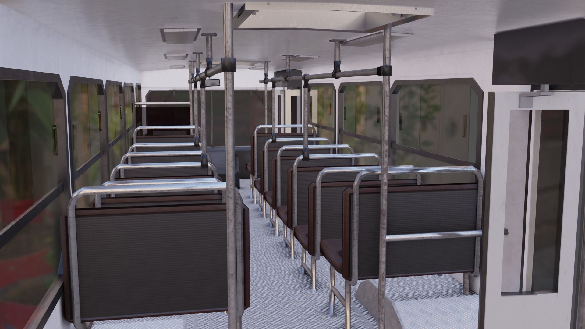 PBR Bus city Low-poly 3D model_7