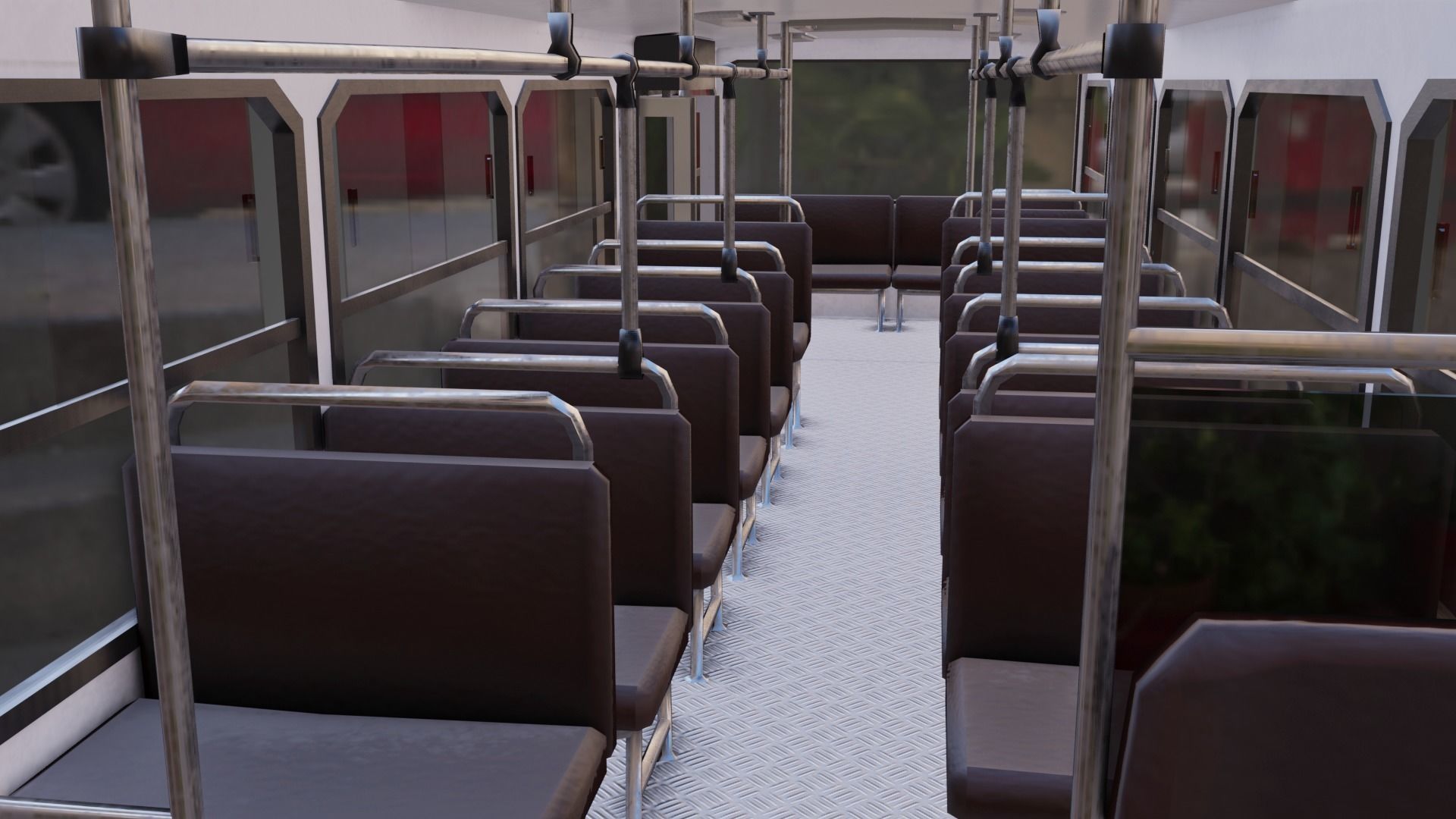 PBR Bus city Low-poly 3D model_6