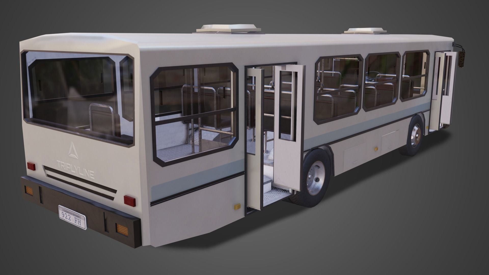 PBR Bus city Low-poly 3D model_3