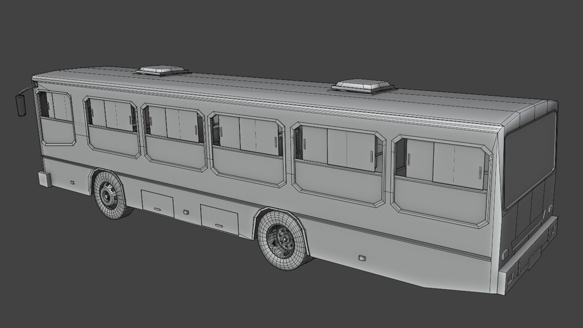 PBR Bus city Low-poly 3D model_10