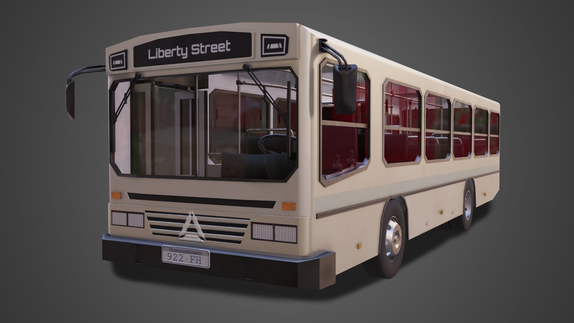 PBR Bus city Low-poly 3D model_5