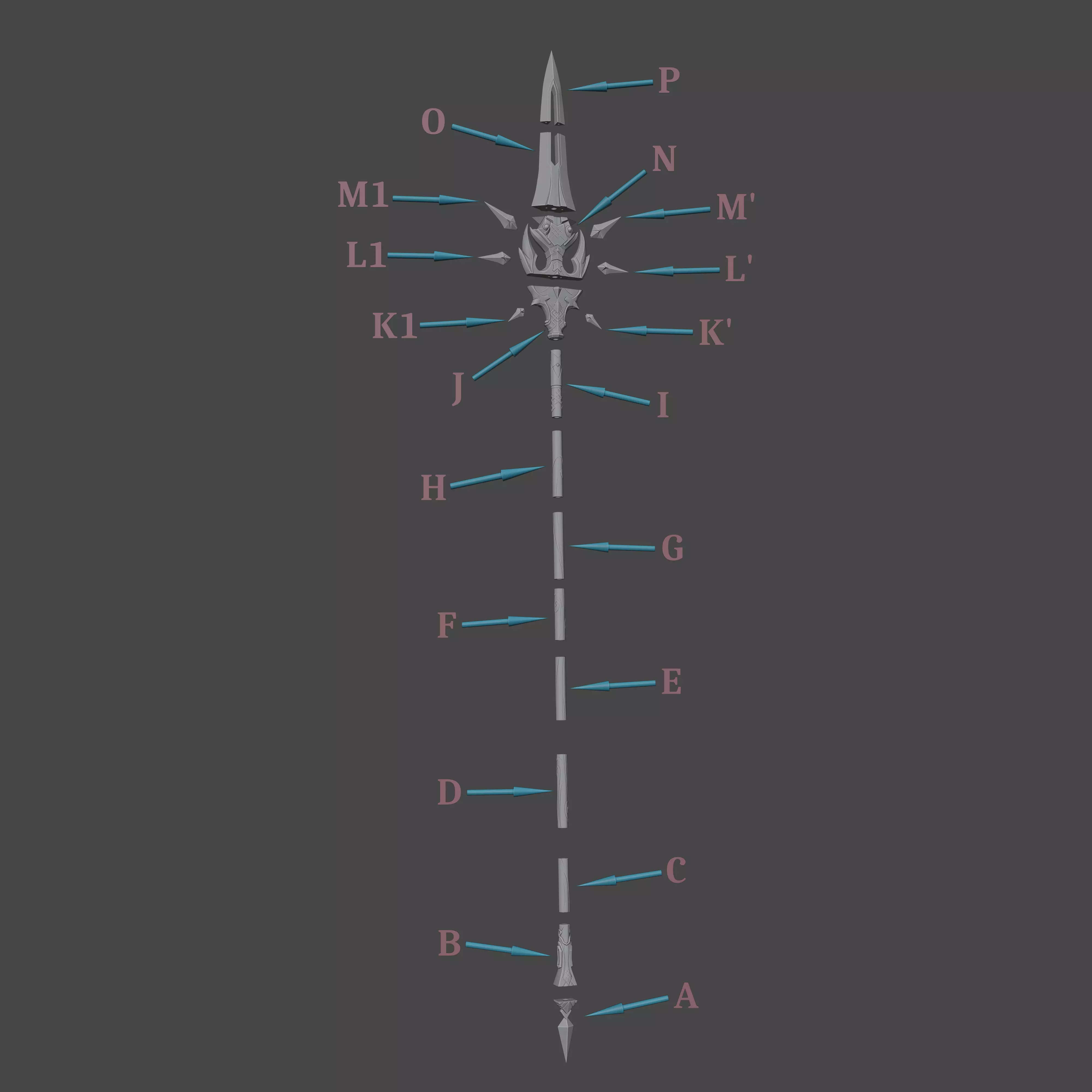 Primordial Jade Spear - Genshin Impact Cosplay - Xiao Cosplay 3D print model_0