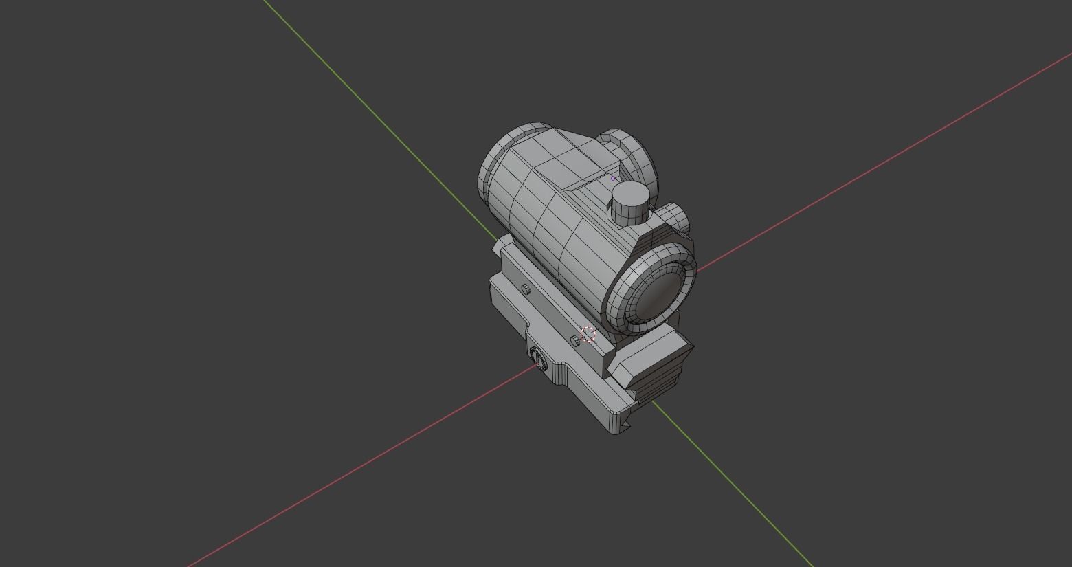 Aimpoint Style T1 Micro Red Dot Sight Low-poly 3D model_7