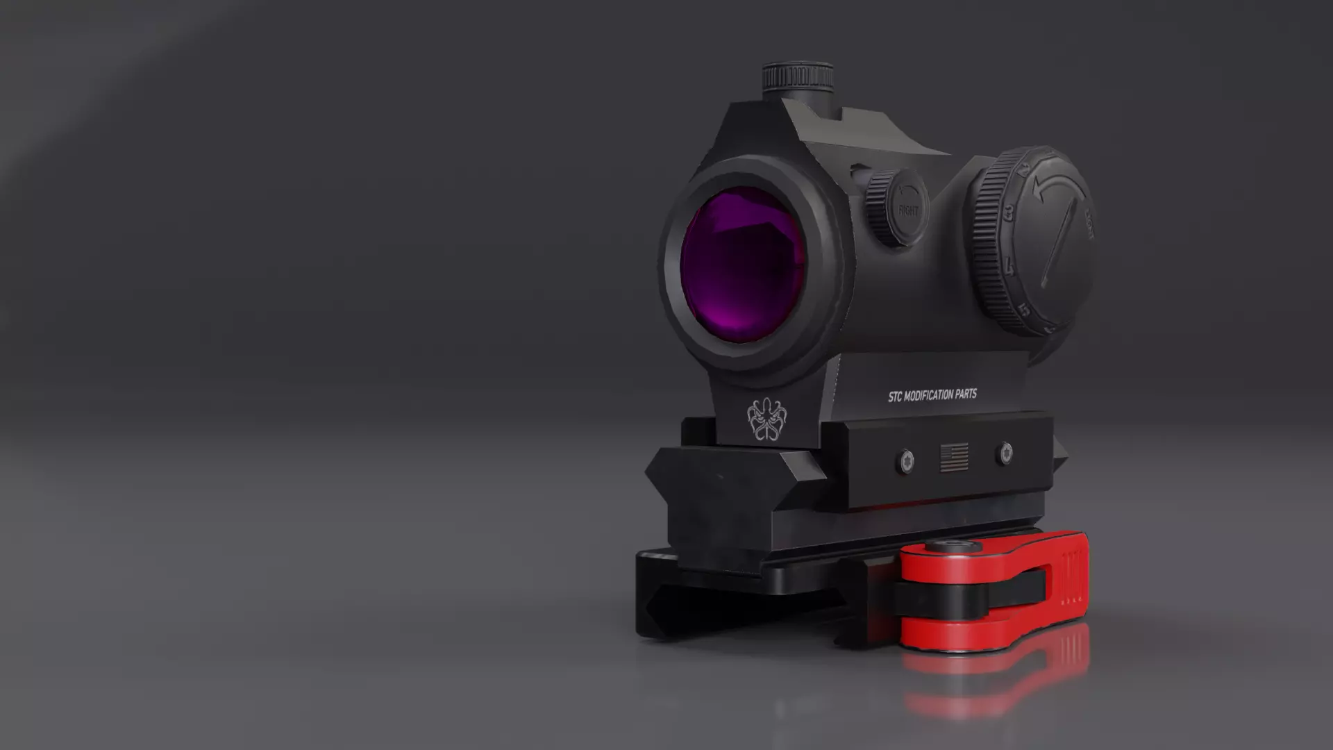 Aimpoint Style T1 Micro Red Dot Sight Low-poly 3D model_0