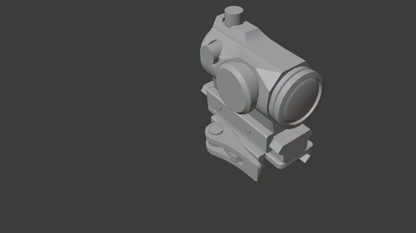 Aimpoint Style T1 Micro Red Dot Sight Low-poly 3D model_10