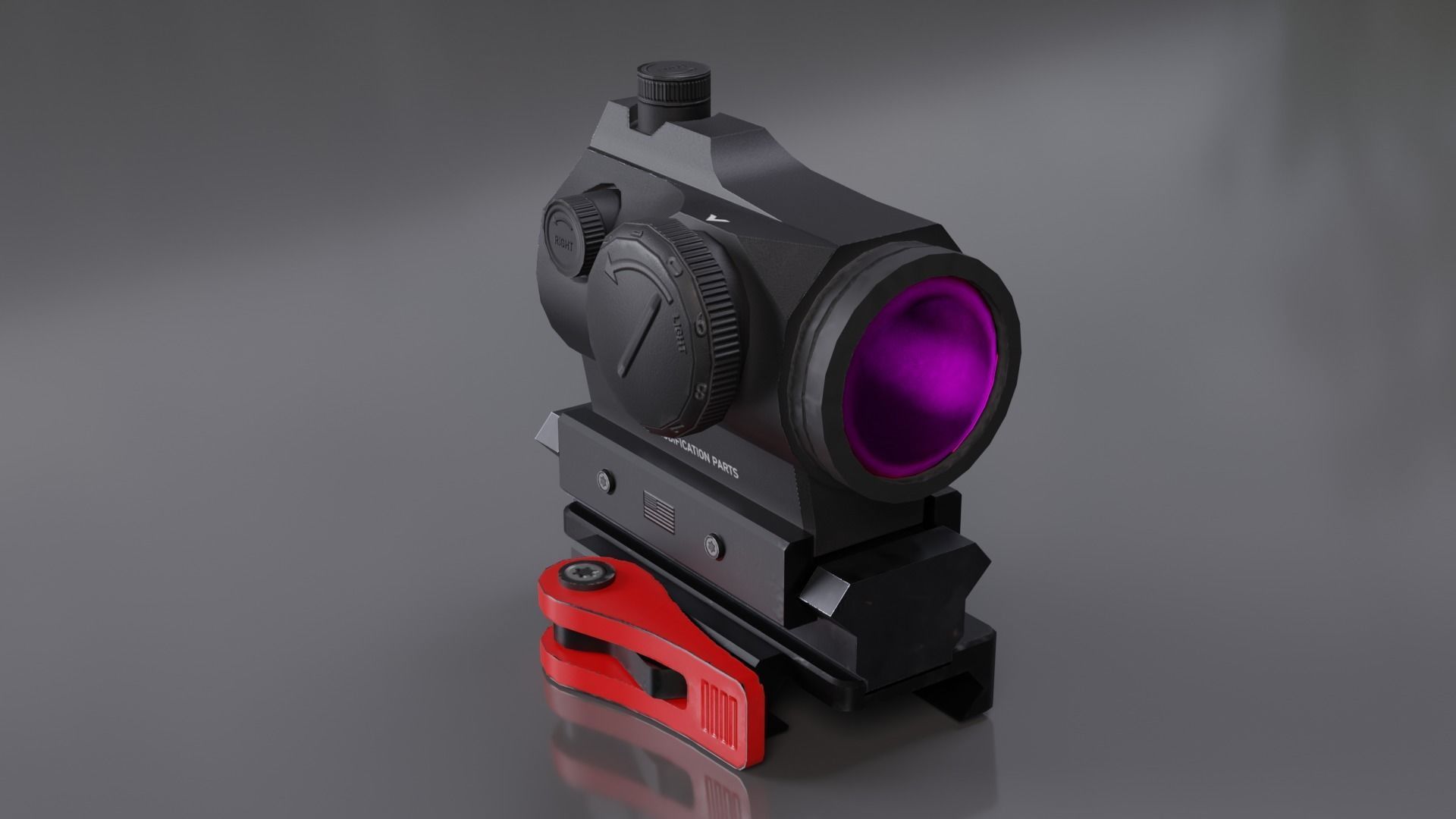 Aimpoint Style T1 Micro Red Dot Sight Low-poly 3D model_2