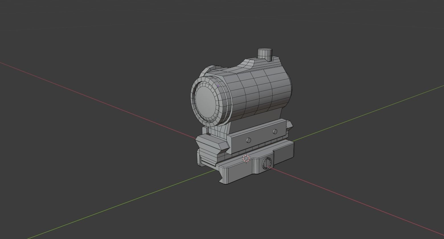 Aimpoint Style T1 Micro Red Dot Sight Low-poly 3D model_6