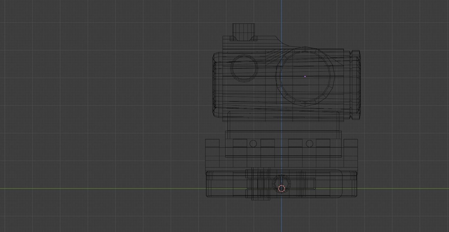 Aimpoint Style T1 Micro Red Dot Sight Low-poly 3D model_11