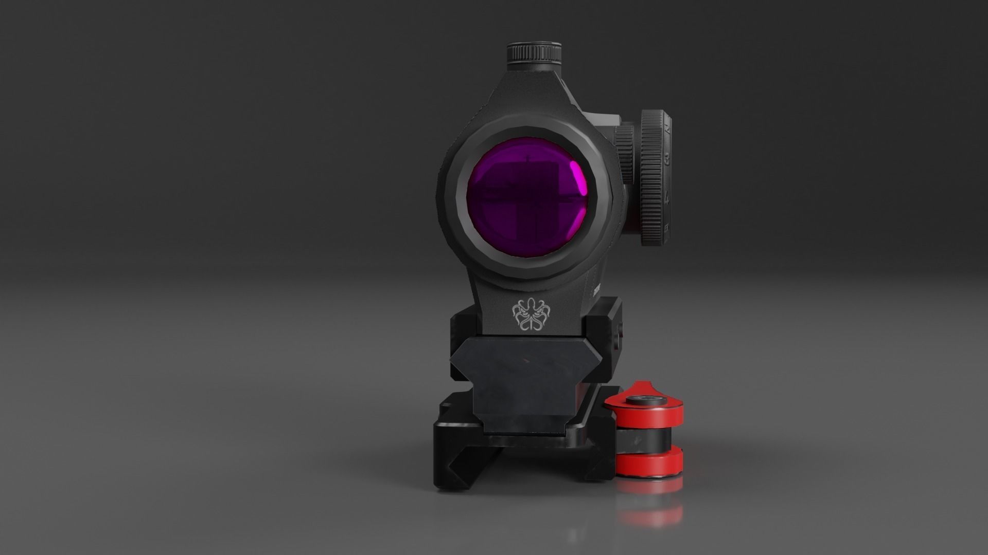 Aimpoint Style T1 Micro Red Dot Sight Low-poly 3D model_1