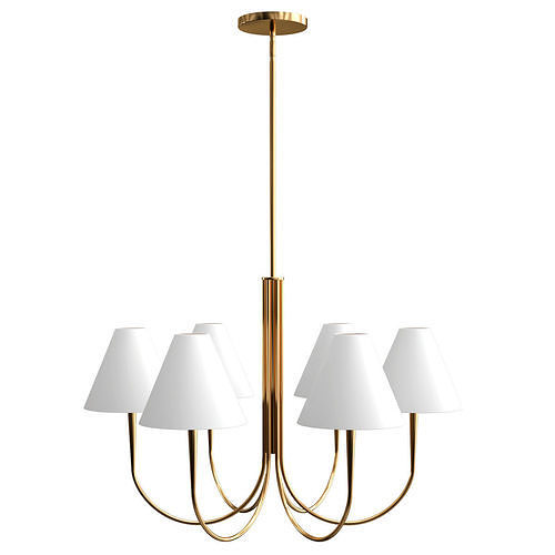 Swoop Arm Chandelier with Shades 3D model
