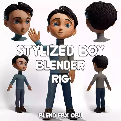 Stylized Cartoon Boy