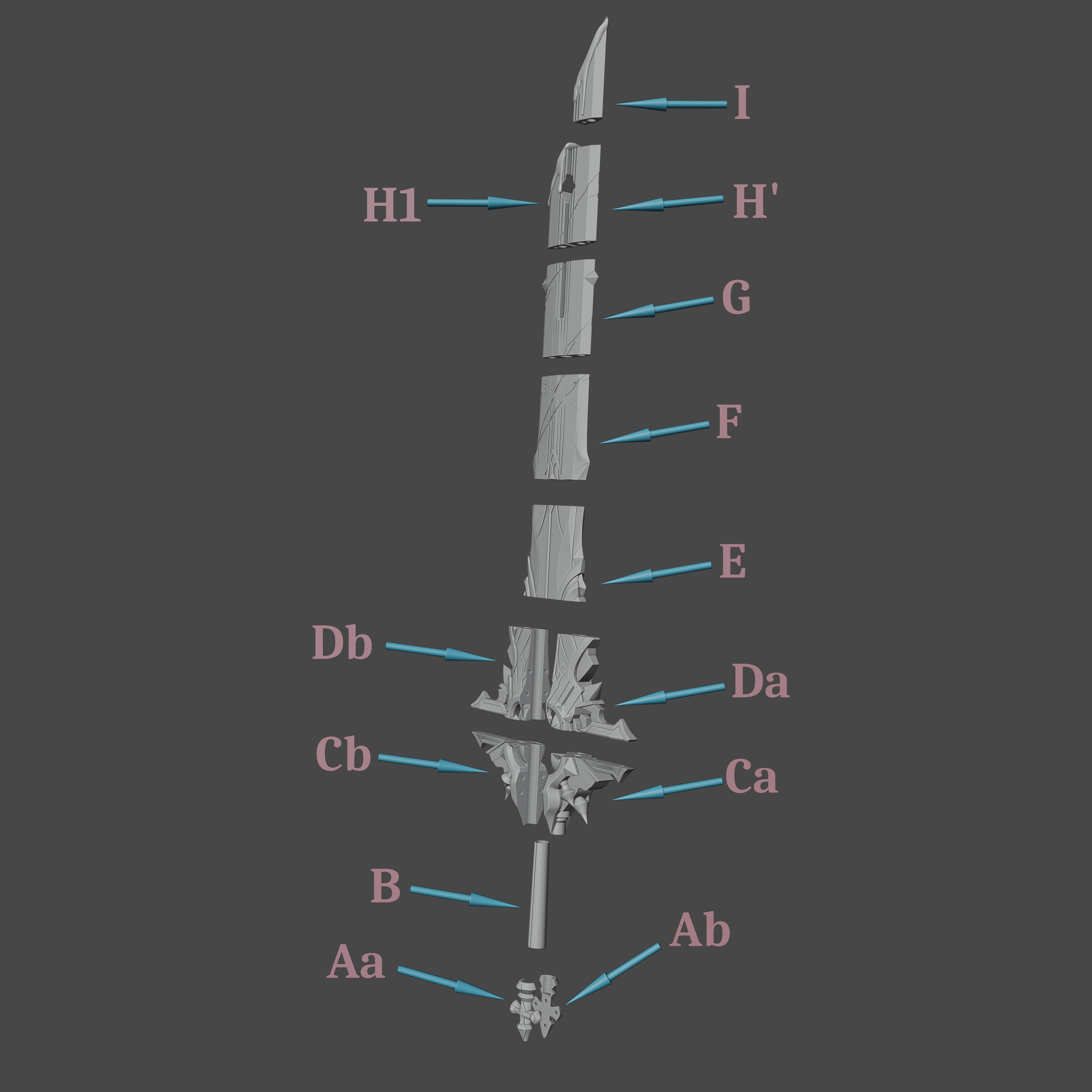 Wolfs Gravestone Sword - Diluc Cosplay - Genshin Impact Cosplay 3D print model_1