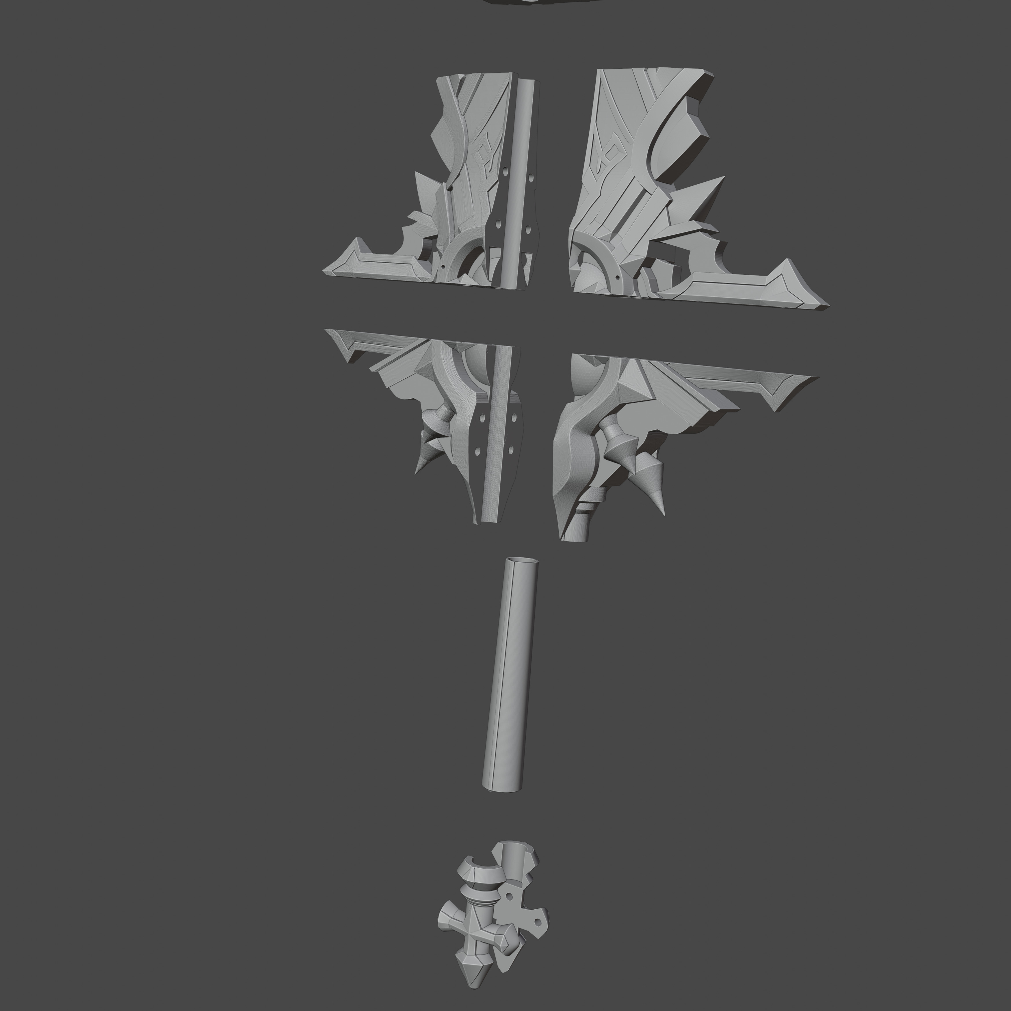 Wolfs Gravestone Sword - Diluc Cosplay - Genshin Impact Cosplay 3D print model_4