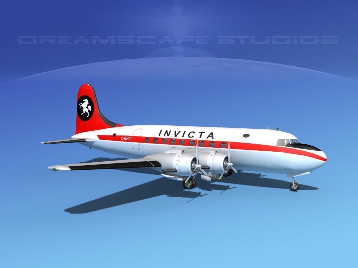 Douglas DC-4 Invicta Airways 3D model_3