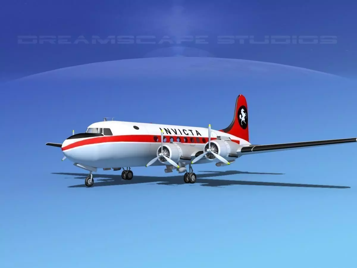 Douglas DC-4 Invicta Airways 3D model_0