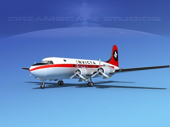 Douglas DC-4 Invicta Airways 3D model