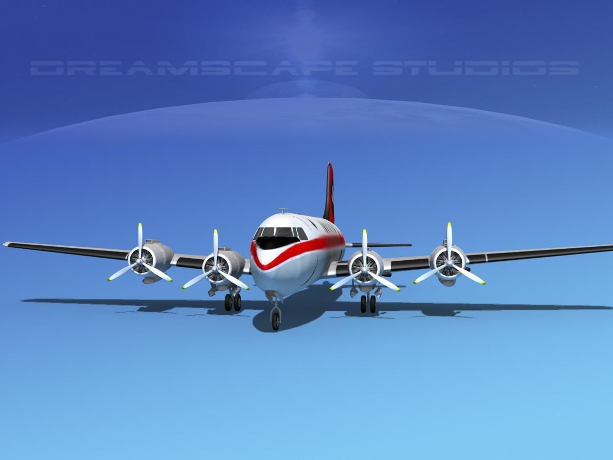 Douglas DC-4 Invicta Airways 3D model_1