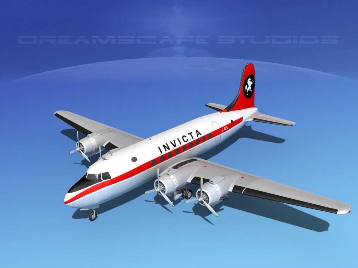 Douglas DC-4 Invicta Airways 3D model_10