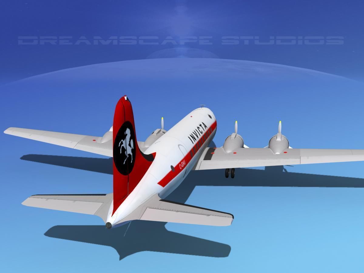 Douglas DC-4 Invicta Airways 3D model_6