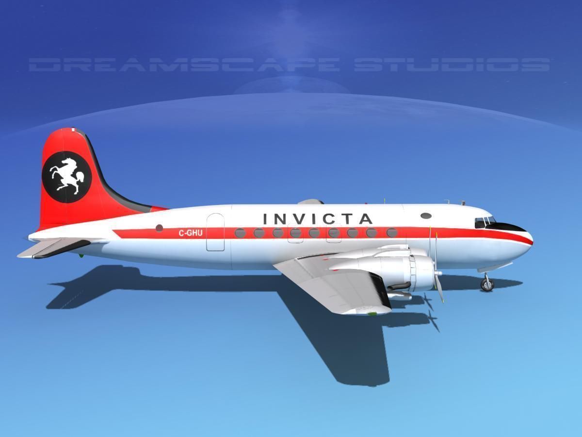 Douglas DC-4 Invicta Airways 3D model_4