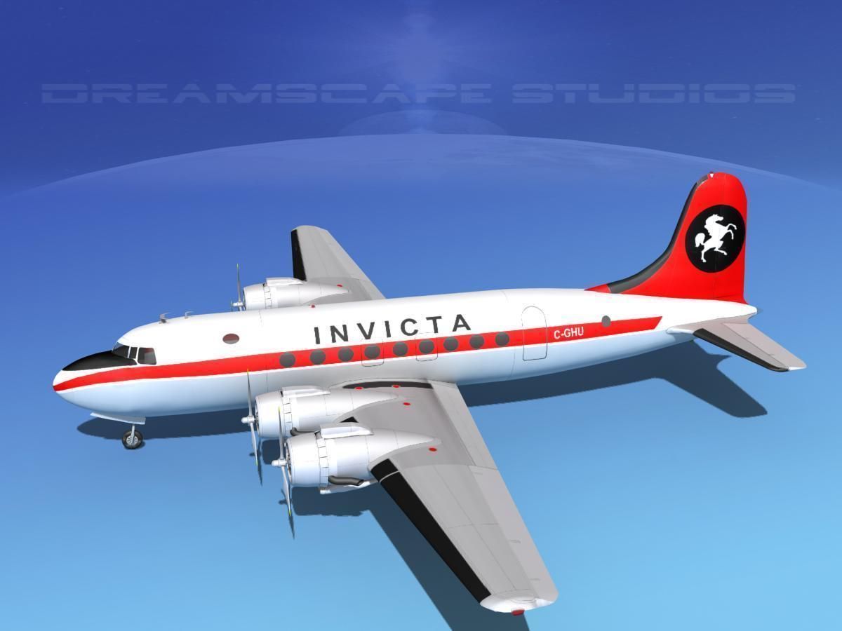 Douglas DC-4 Invicta Airways 3D model_9