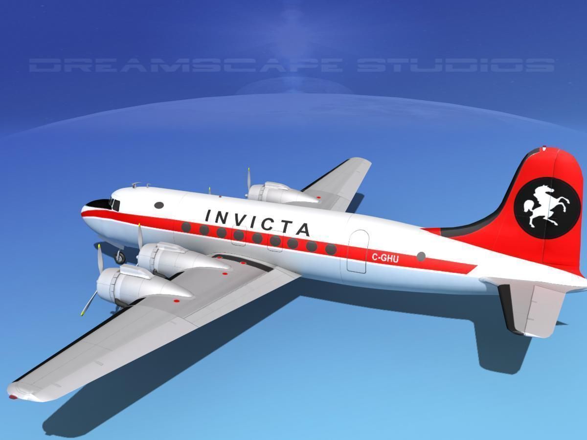 Douglas DC-4 Invicta Airways 3D model_8