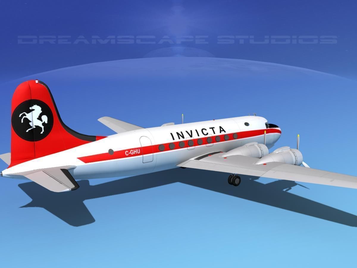 Douglas DC-4 Invicta Airways 3D model_5