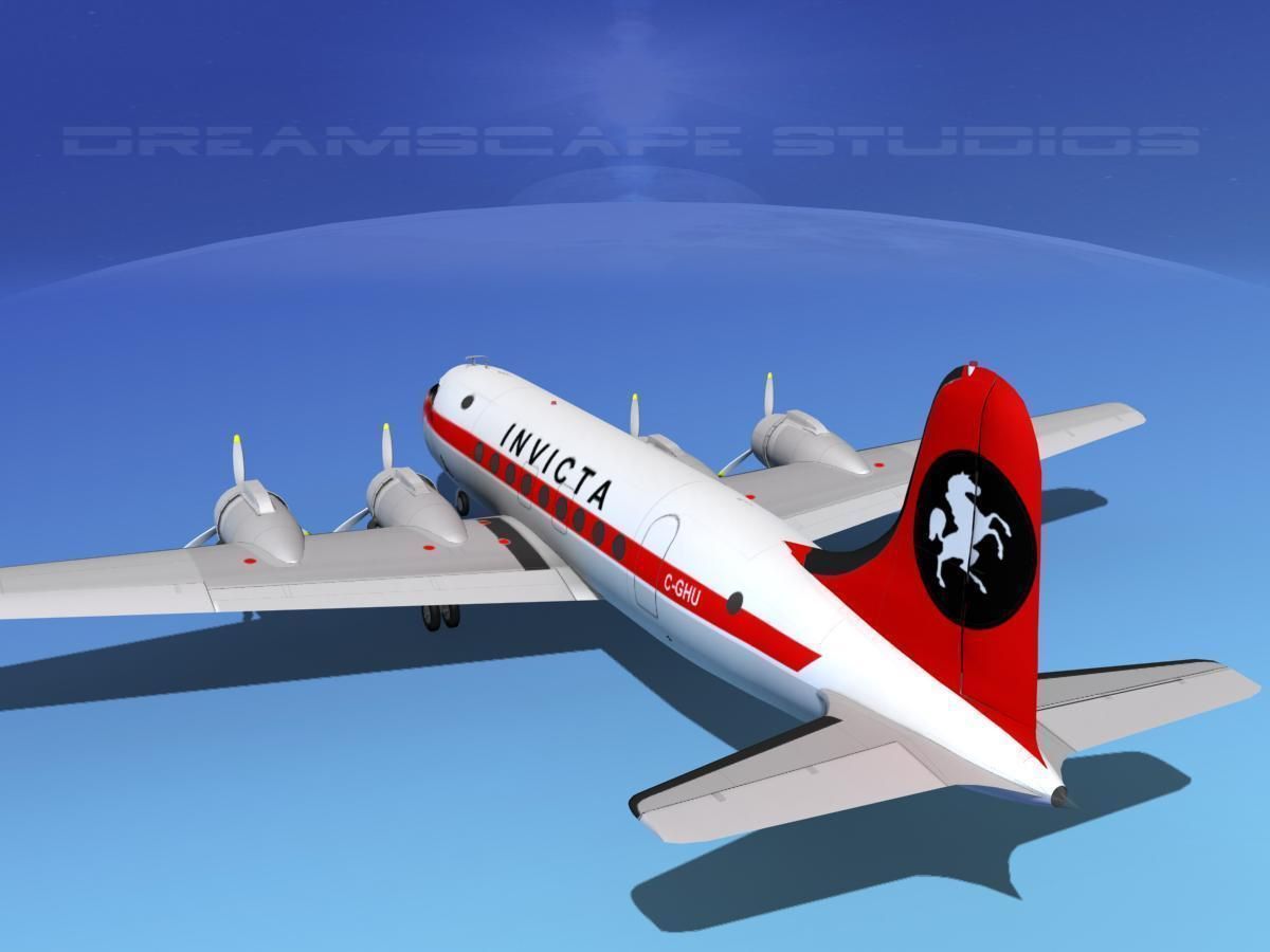 Douglas DC-4 Invicta Airways 3D model_7
