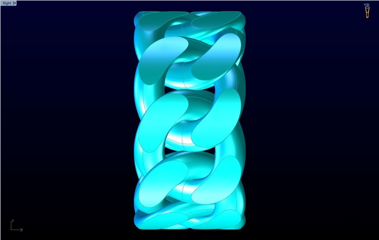 Chain ring - Miami Cuban ring - Link ring - Size 09 3D print model_13
