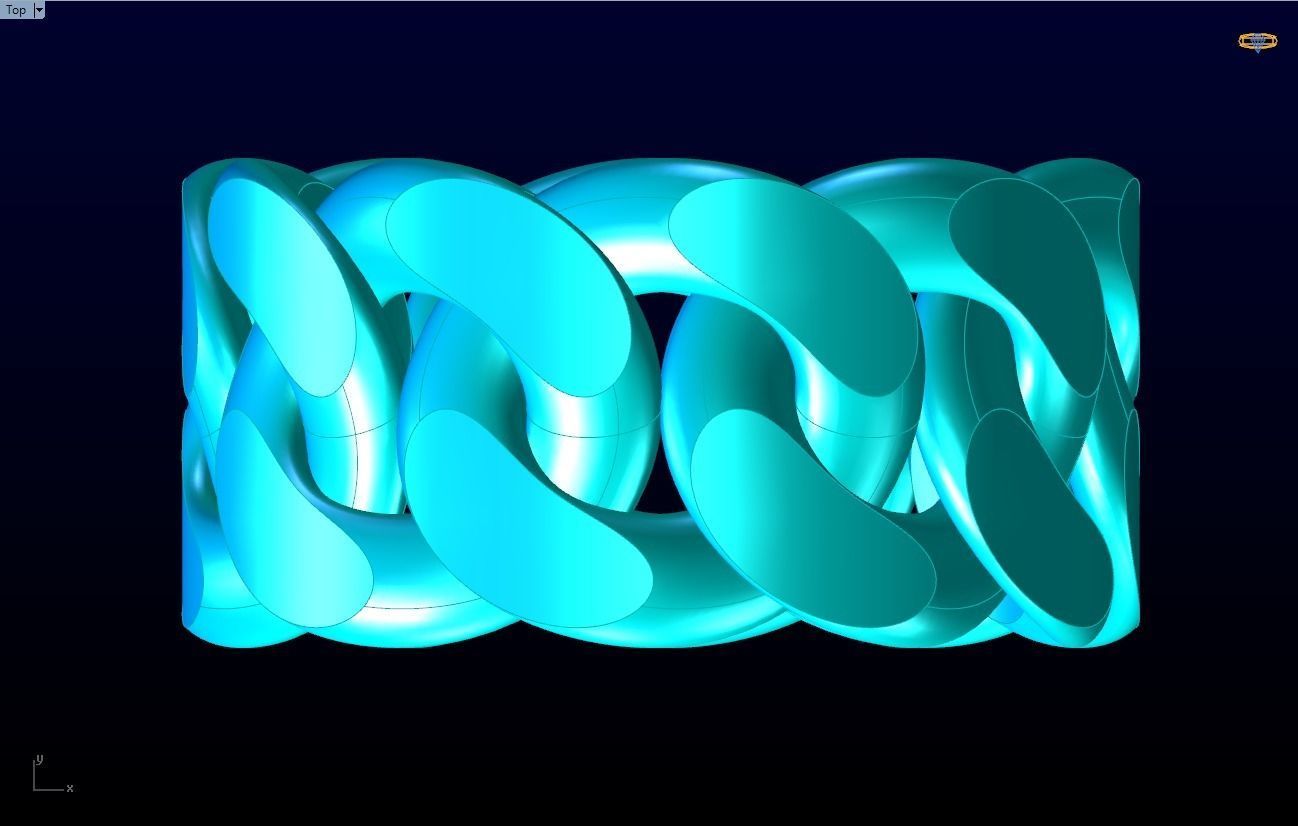Chain ring - Miami Cuban ring - Link ring - Size 09 3D print model_12