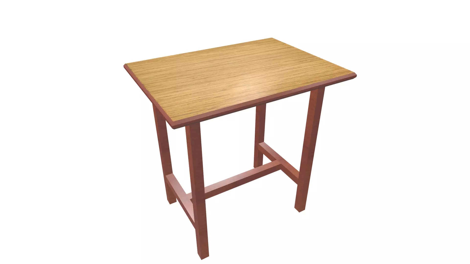 Table 1 wooden Low-poly 3D model_0