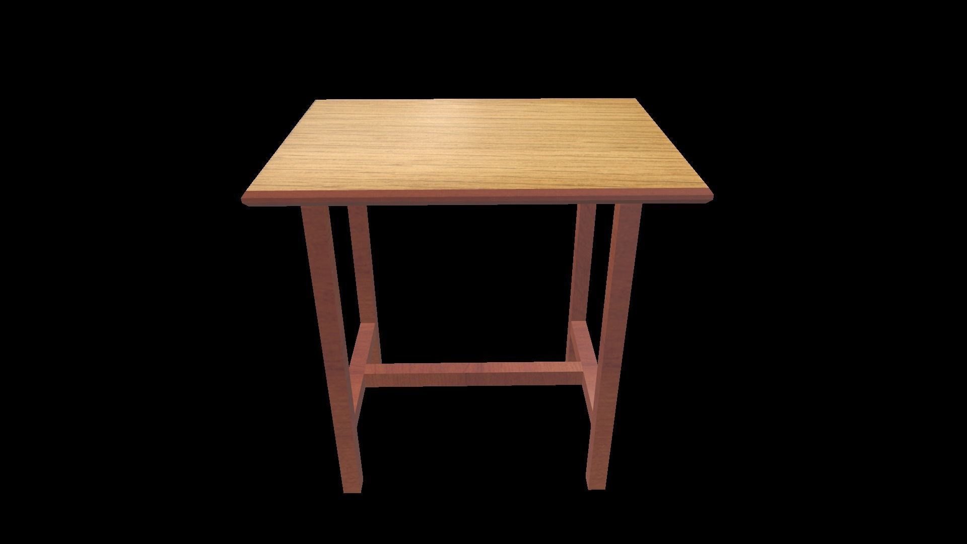 Table 1 wooden Low-poly 3D model_2