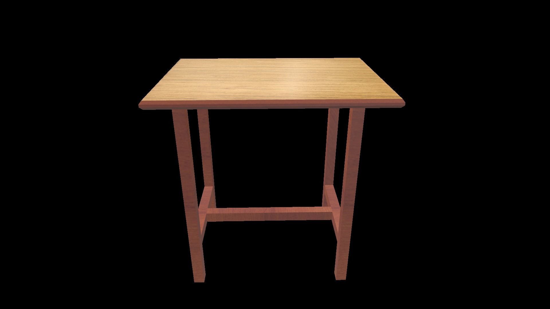 Table 1 wooden Low-poly 3D model_5