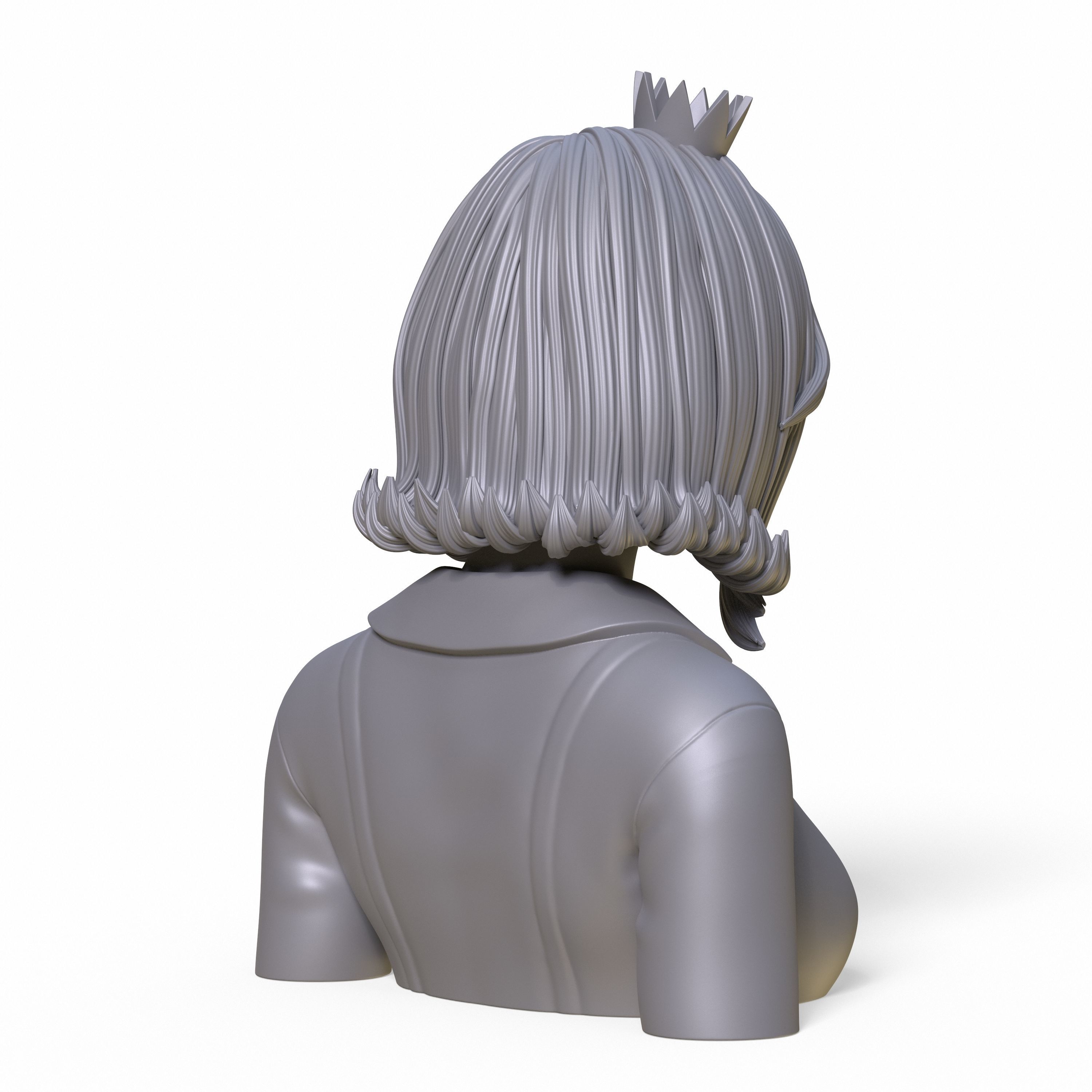 Girl Q bust of female character 3D print model_16