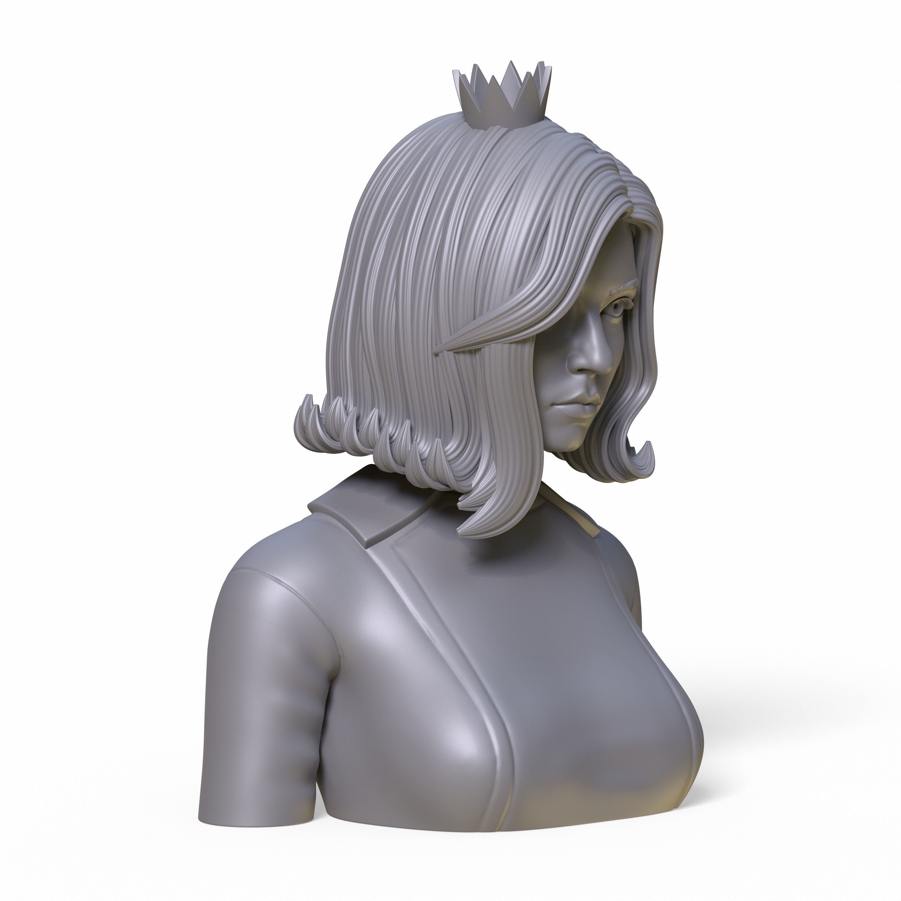 Girl Q bust of female character 3D print model_13