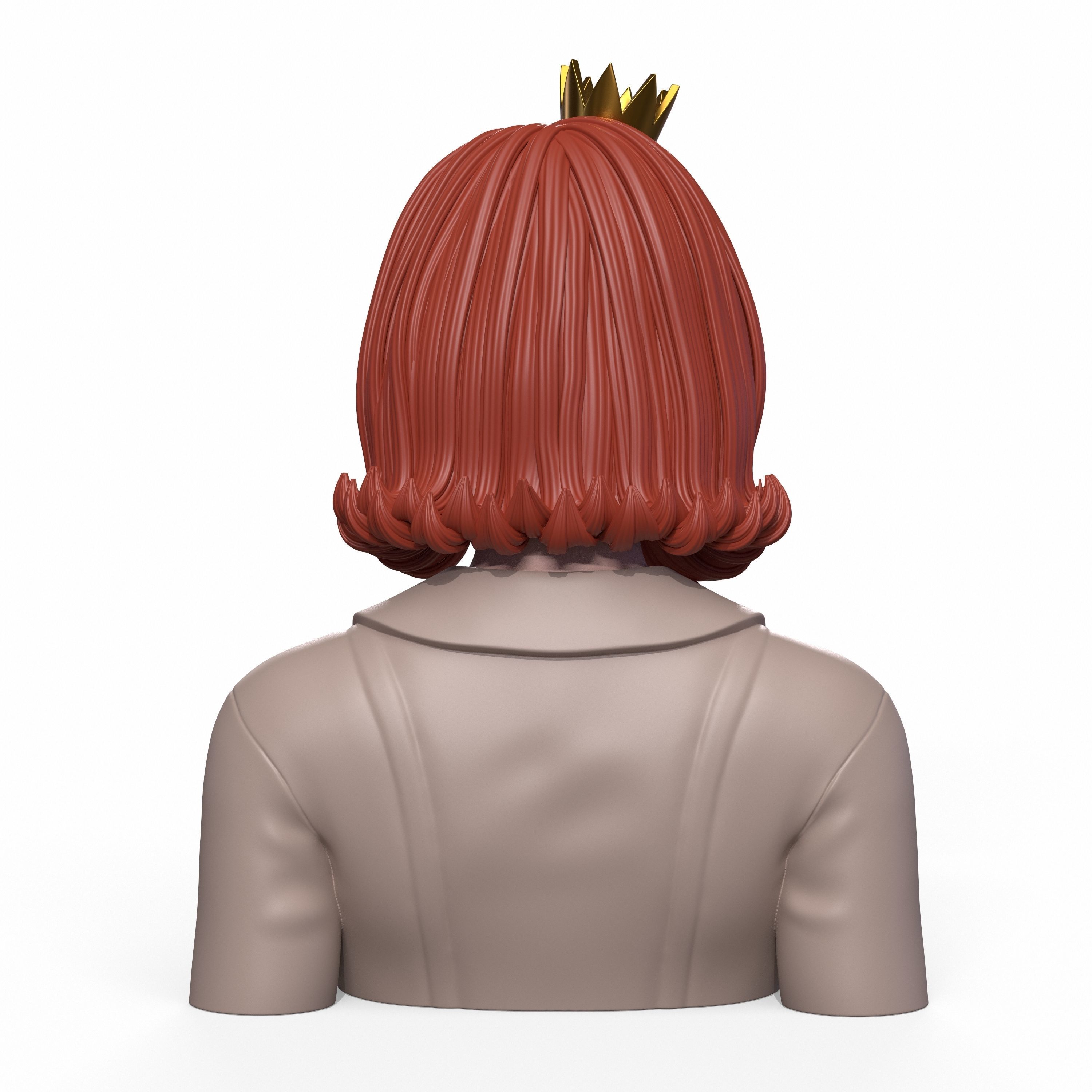 Girl Q bust of female character 3D print model_6