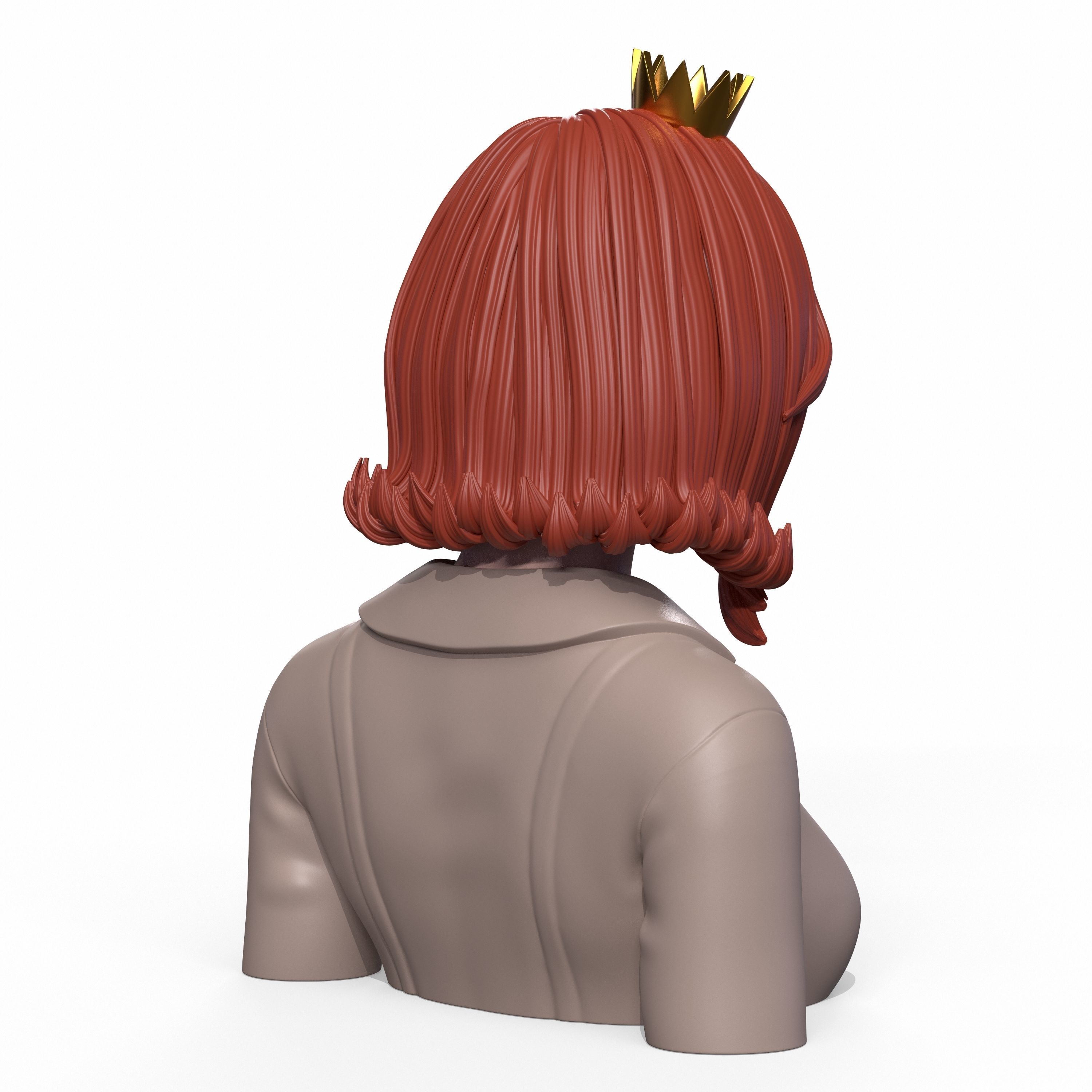 Girl Q bust of female character 3D print model_5