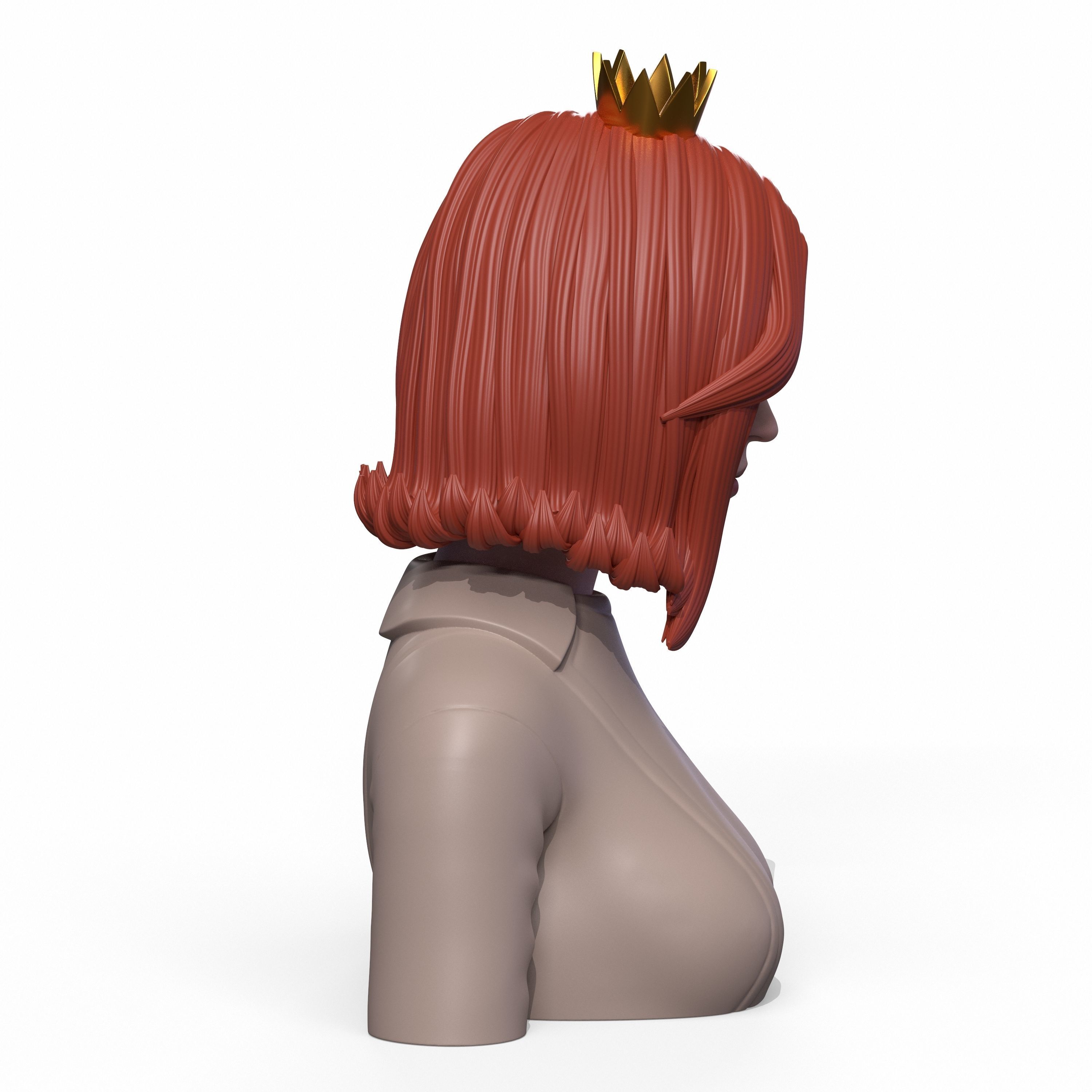 Girl Q bust of female character 3D print model_4