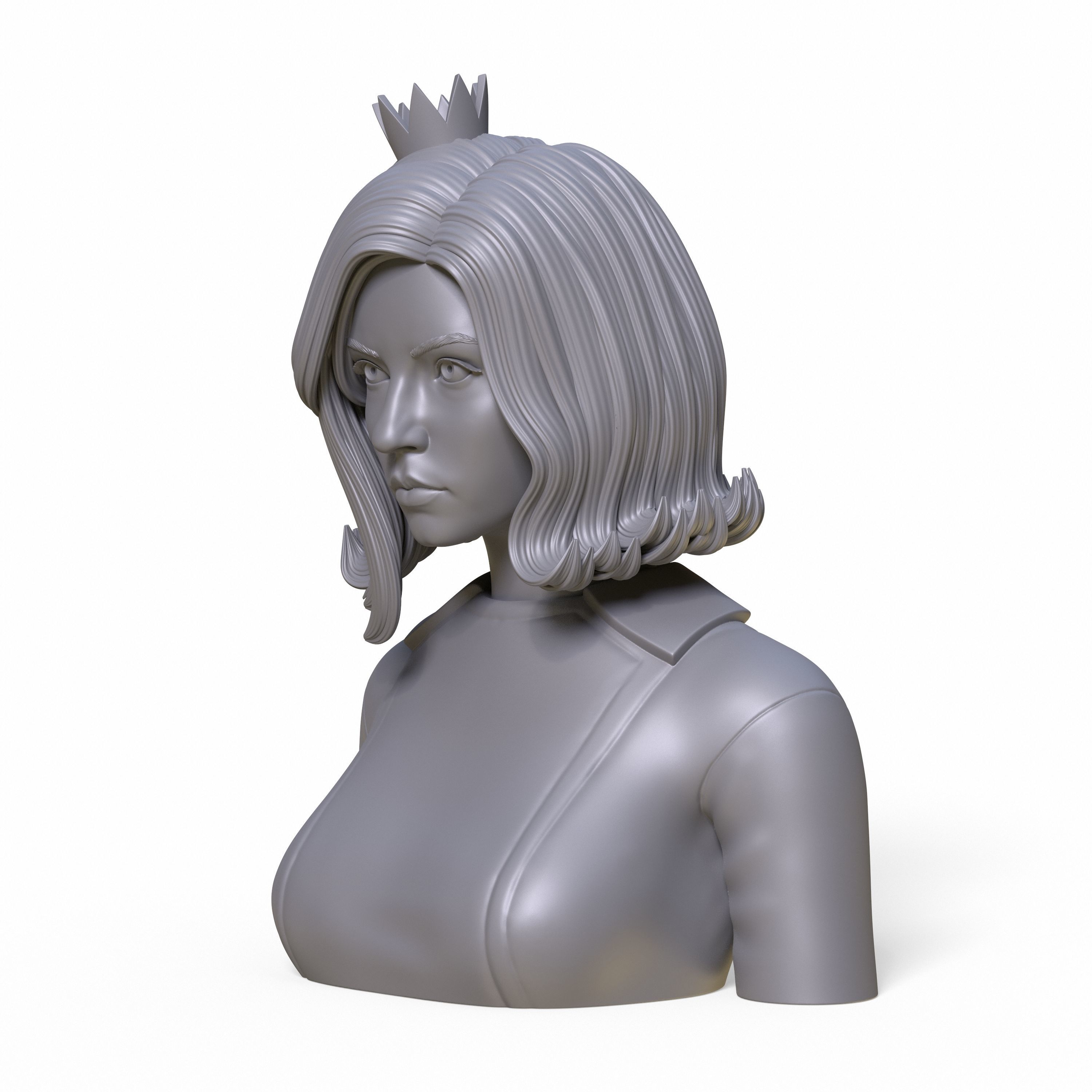 Girl Q bust of female character 3D print model_20