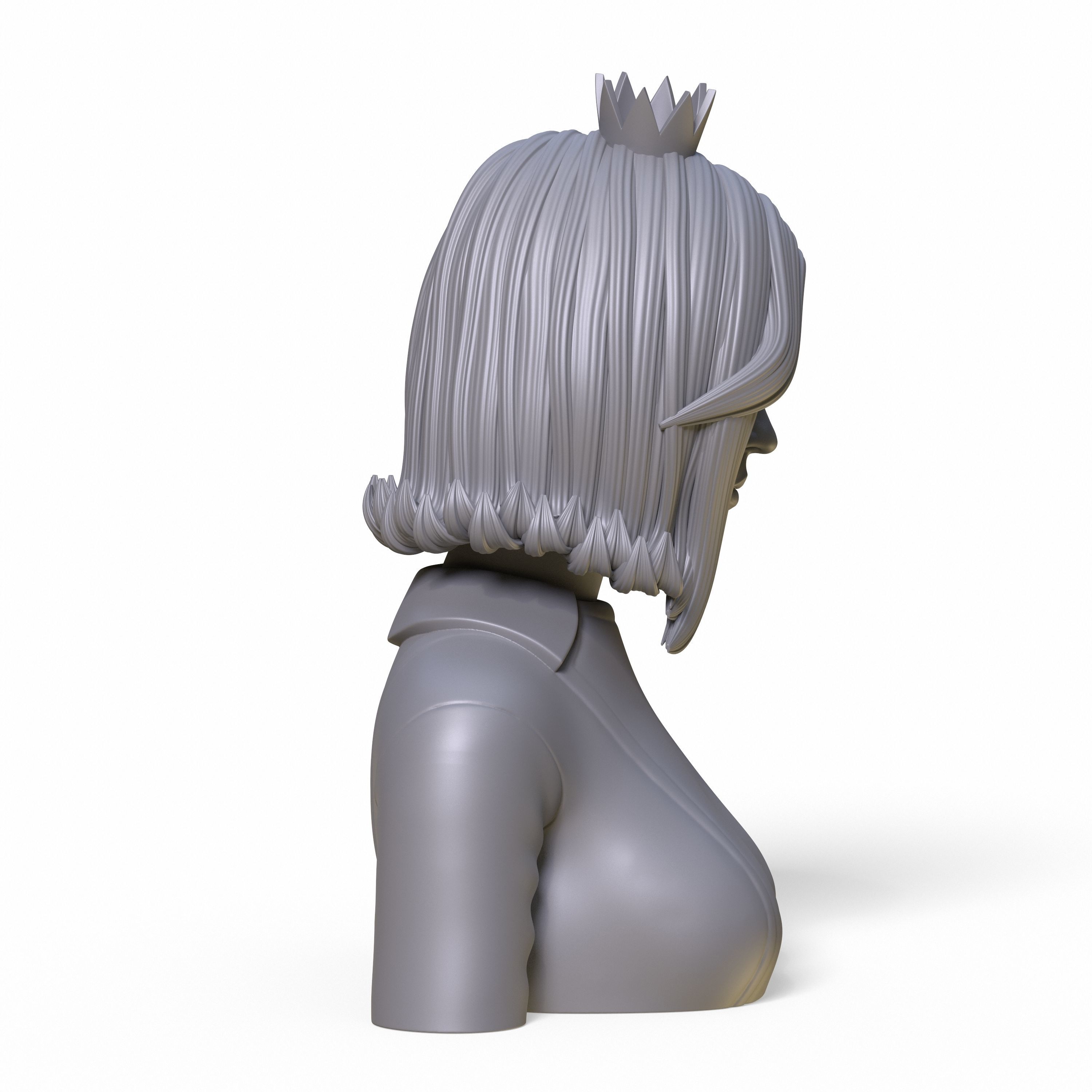 Girl Q bust of female character 3D print model_15