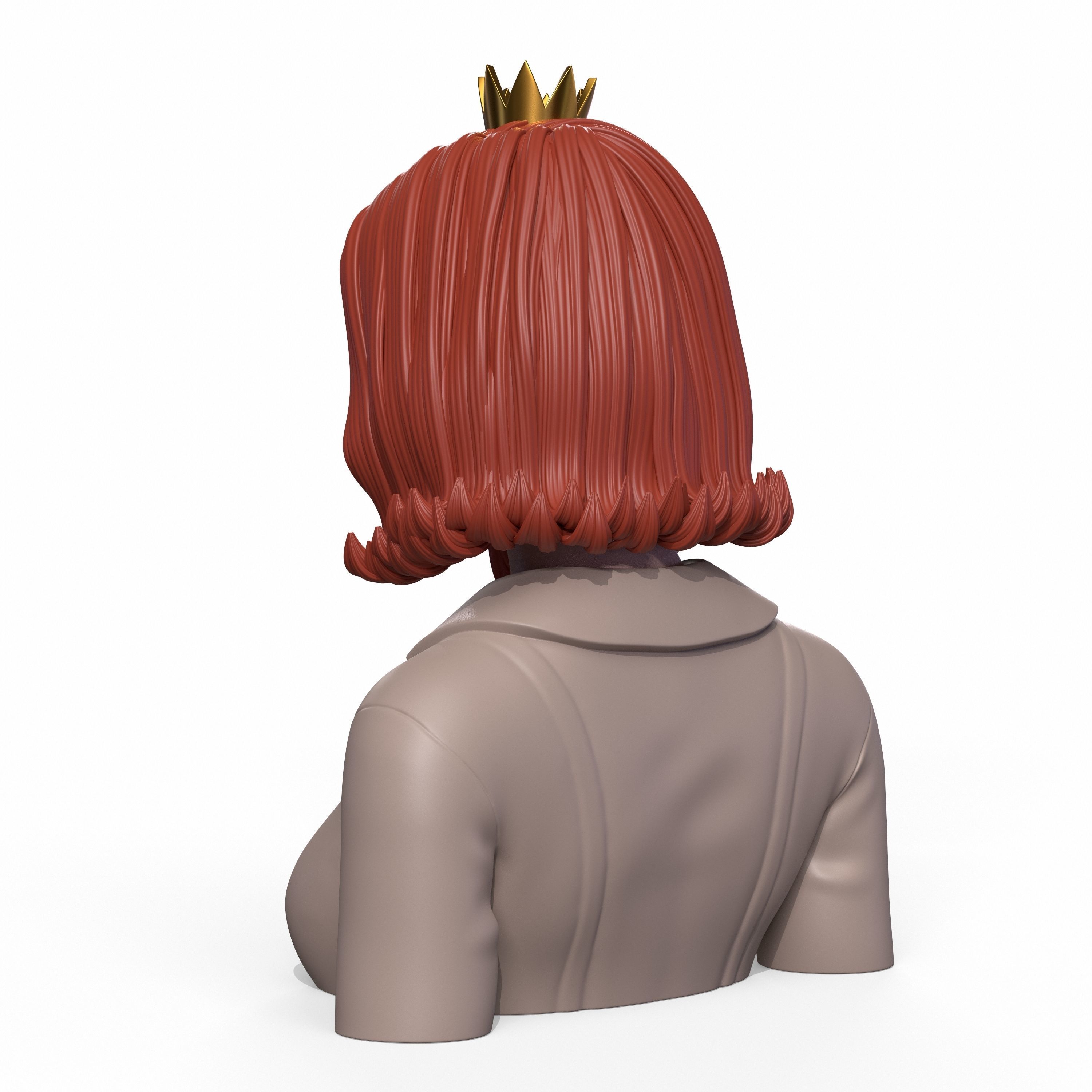 Girl Q bust of female character 3D print model_7